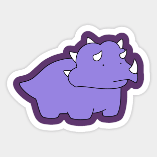 Purple Triceratops Sticker